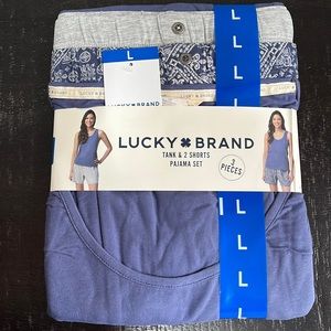 Lucky Brand 3 Piece PJ Set (Blue / L)